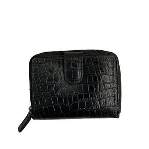 Walletbe embossed leather black wallet